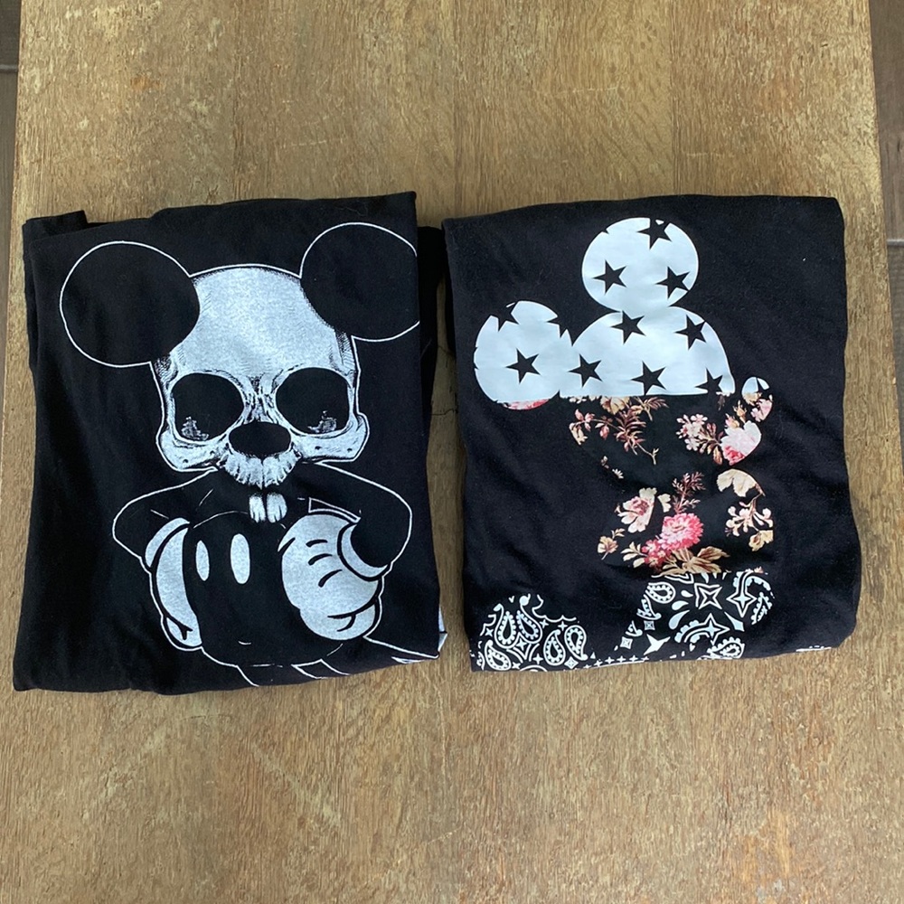 Lot of 2 men’s Mickey Mouse shirt size MEDIUM/LARGE